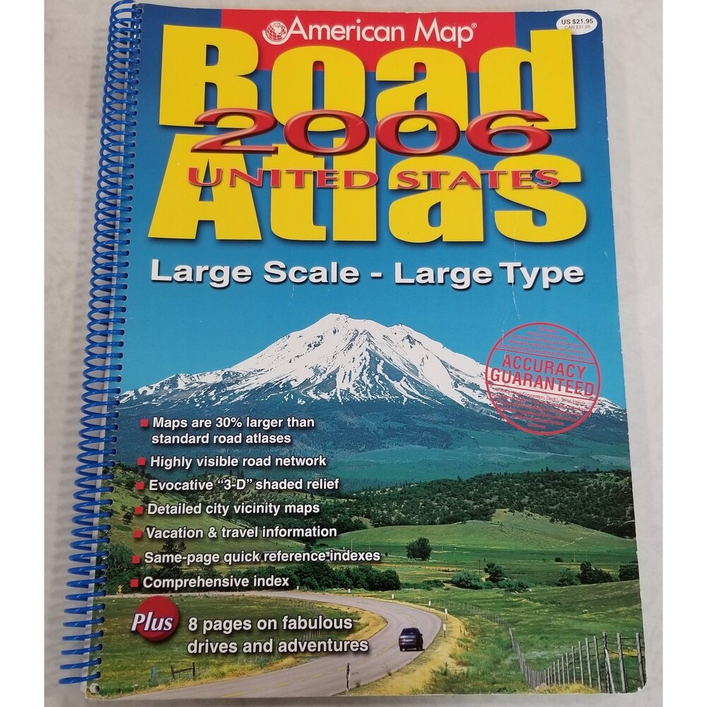 American Map 2006 United States Road Atlas Large Scale Vintage